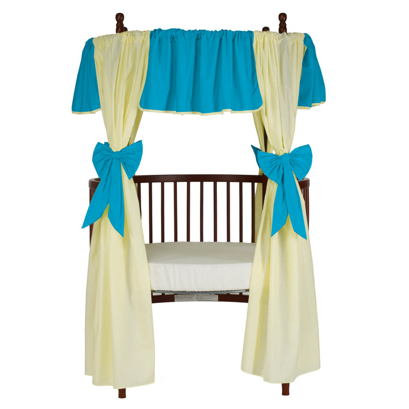 BabyDoll Bedding 12 Piece Solid Reversible Round Crib Curtain and